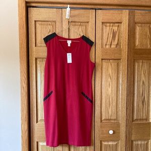 NWT - Chico’s red and black ponte dress, size 2.